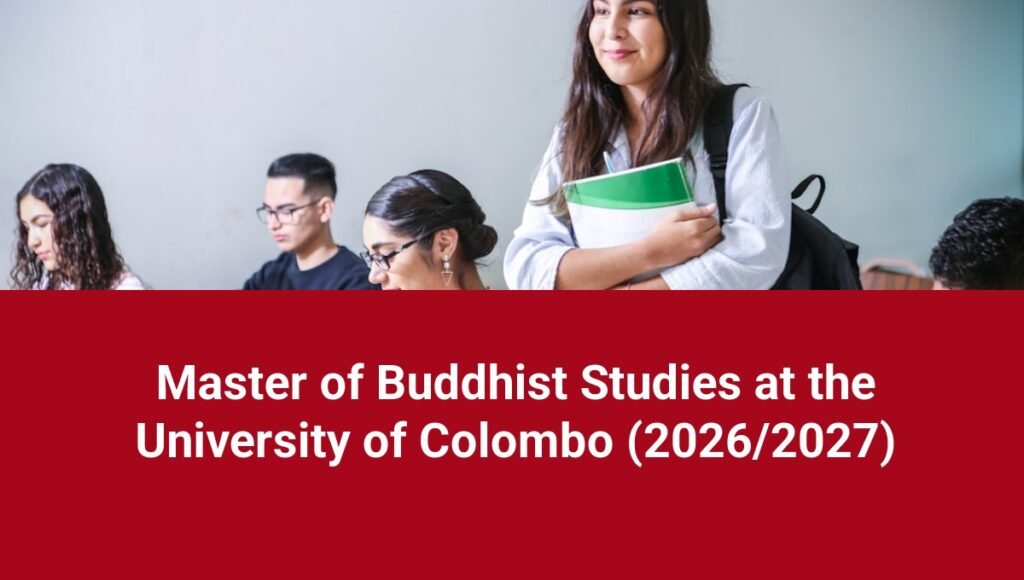 Master of Buddhist Studies at the University of Colombo (2026/2027)