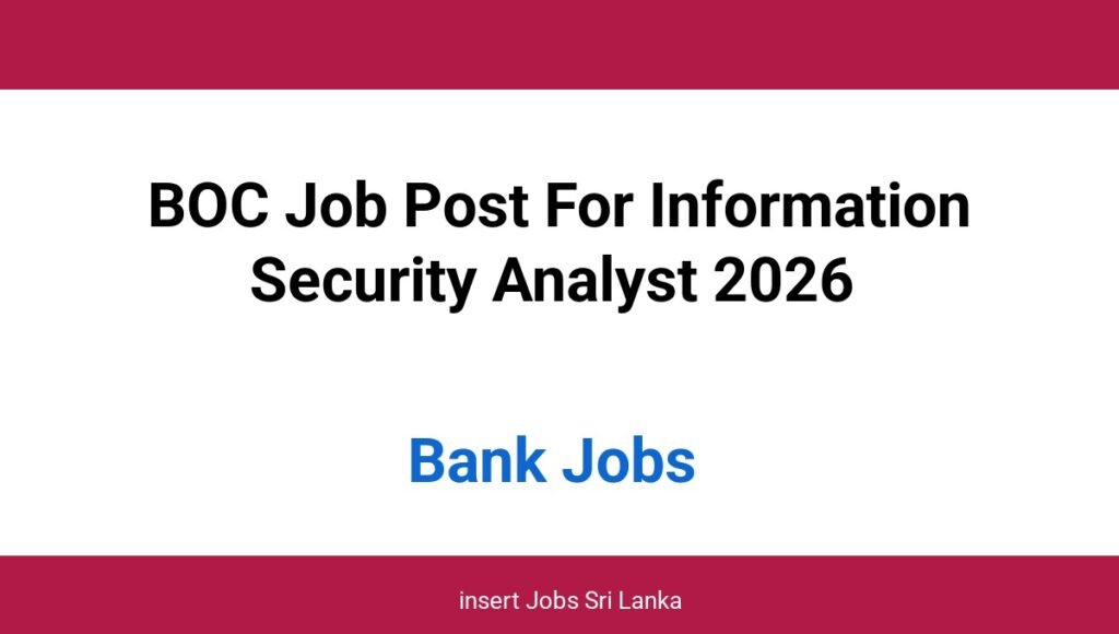 BOC Job Post For Information Security Analyst 2026