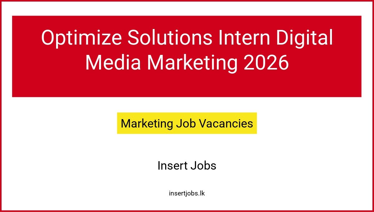 Optimize Solutions Intern Digital Media Marketing 2026