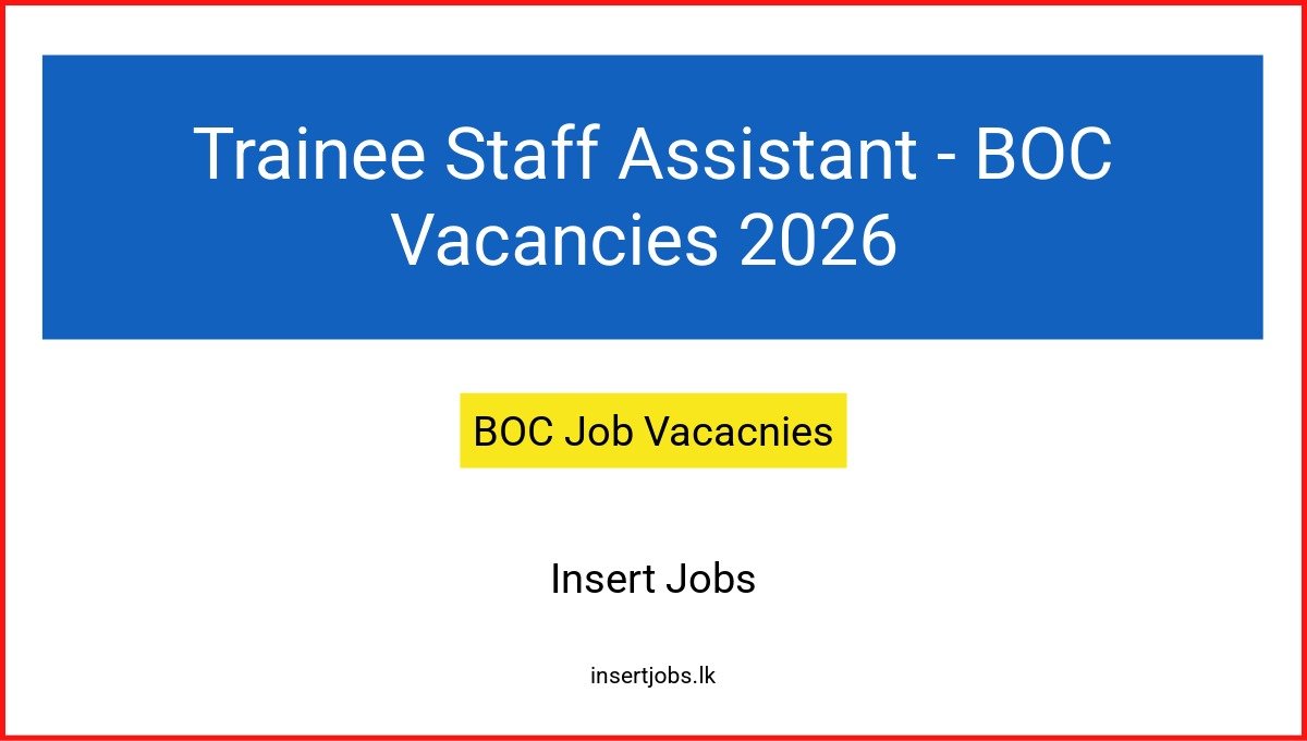 Trainee Staff Assistant - BOC Vacancies 2026