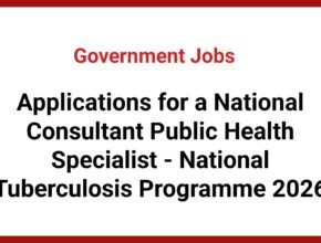 Applications for a National Consultant Public Health Specialist - National Tuberculosis Programme 2026