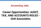 Career Opportunities: AUDIT, TAX, AND ACCOUNTS ROLES - Onit Associates