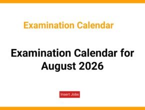 Examination Calendar for August 2026