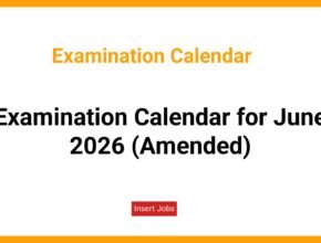 Examination Calendar for June 2026 (Amended)
