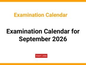 Examination Calendar for September 2026