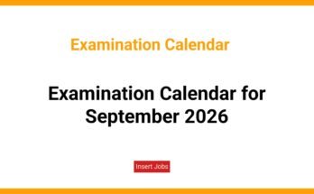 Examination Calendar for September 2026