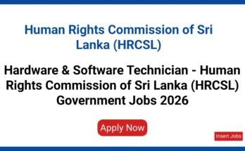 Hardware & Software Technician - Human Rights Commission of Sri Lanka (HRCSL) Government Jobs 2026
