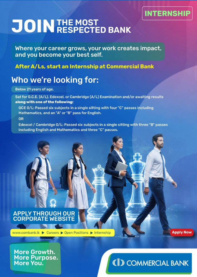 Intern - Commercial Bank of Ceylon PLC Vacancies 2026