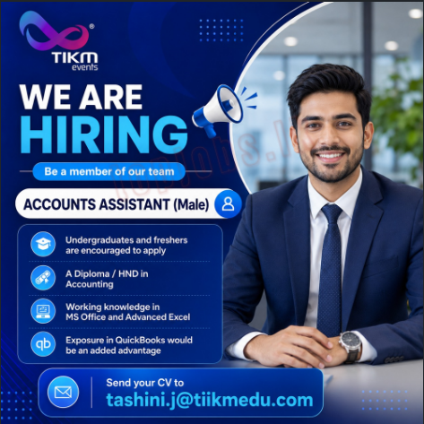 Accounts Assistant (Male) - TIIKM Events Careers 