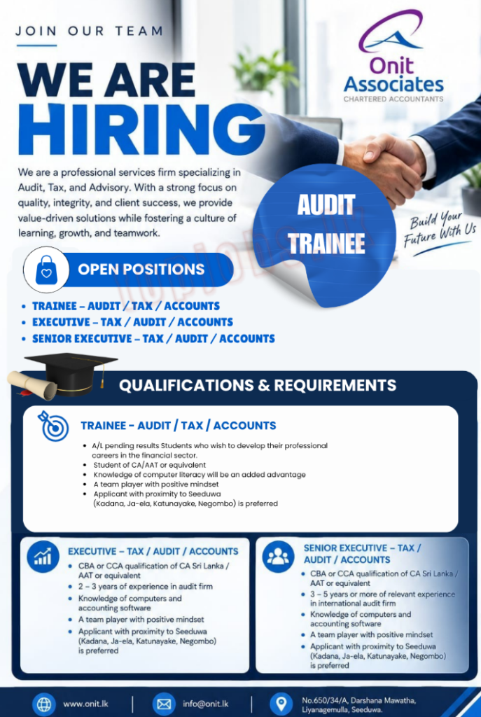 Advertisement - Onit (source- topjobs)