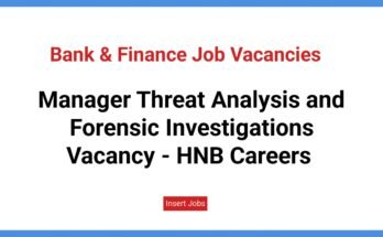 Manager Threat Analysis and Forensic Investigations Vacancy - HNB Careers