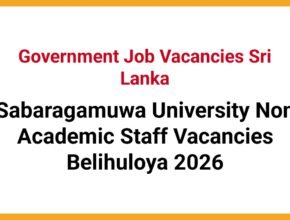 Sabaragamuwa University Non Academic Staff Vacancies Belihuloya 2026