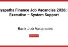 Siyapatha Finance Job Vacancies 2026: IT Executive – System Support