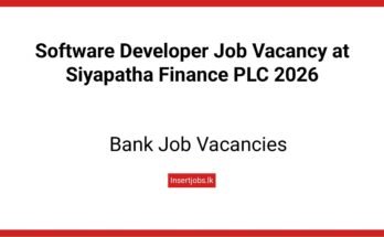Software Developer Job Vacancy at Siyapatha Finance PLC 2026