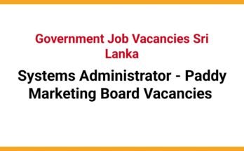 Systems Administrator - Paddy Marketing Board Vacancies