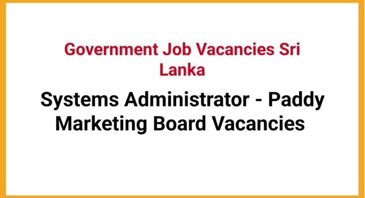 Systems Administrator - Paddy Marketing Board Vacancies