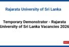 Temporary Demonstrator - Rajarata University of Sri Lanka Vacancies 2026